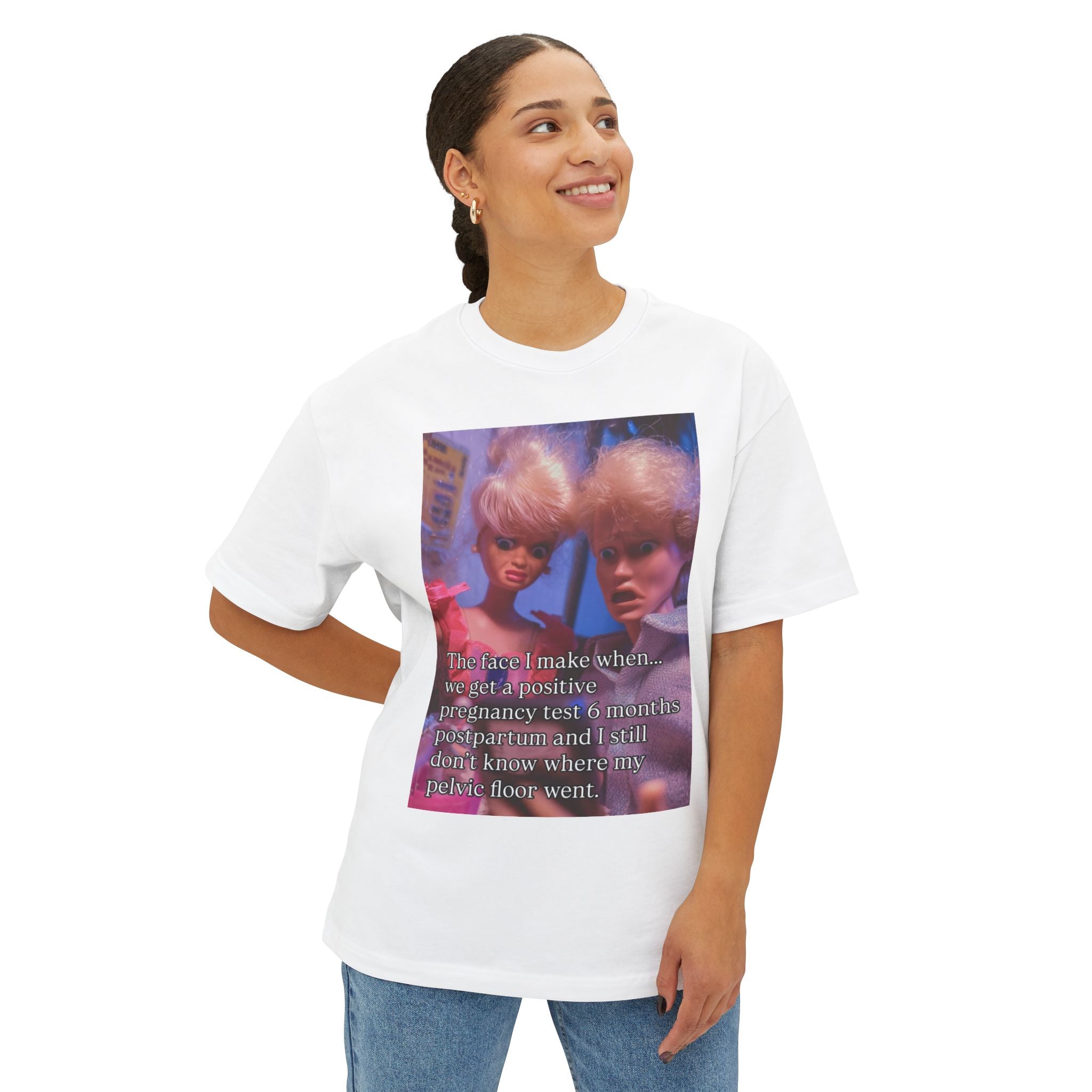 Surprise Pregnancy Postpartum | Unisex Oversized Boxy Tee